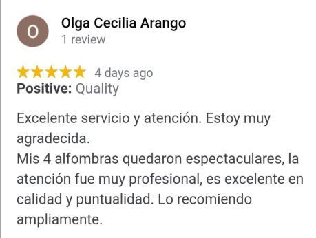 otra reseña positiva de un cliente satisfecho