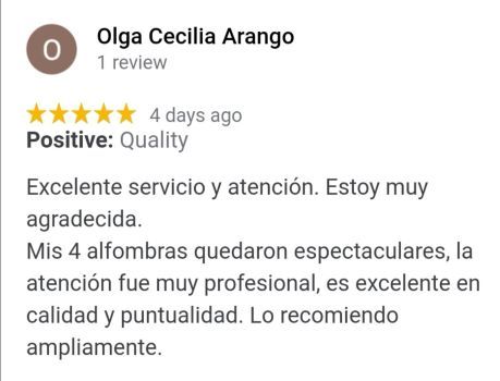 otra reseña positiva de un cliente satisfecho